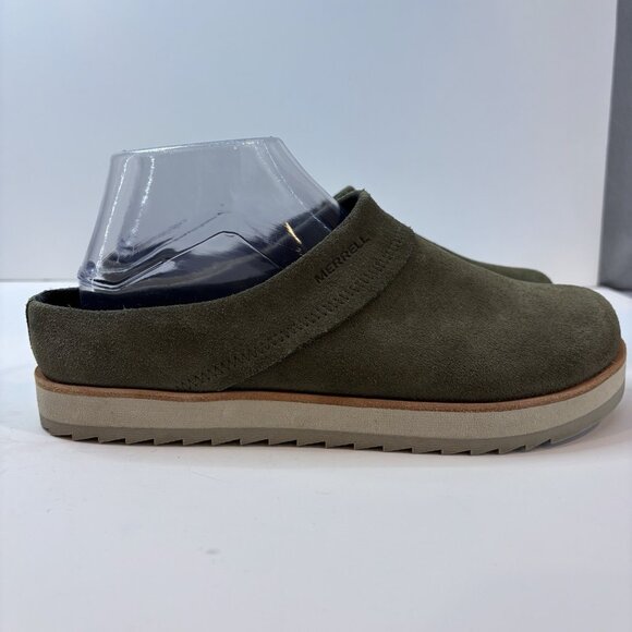 Merrell Olive Green Suede Mules - Picture 1 of 9